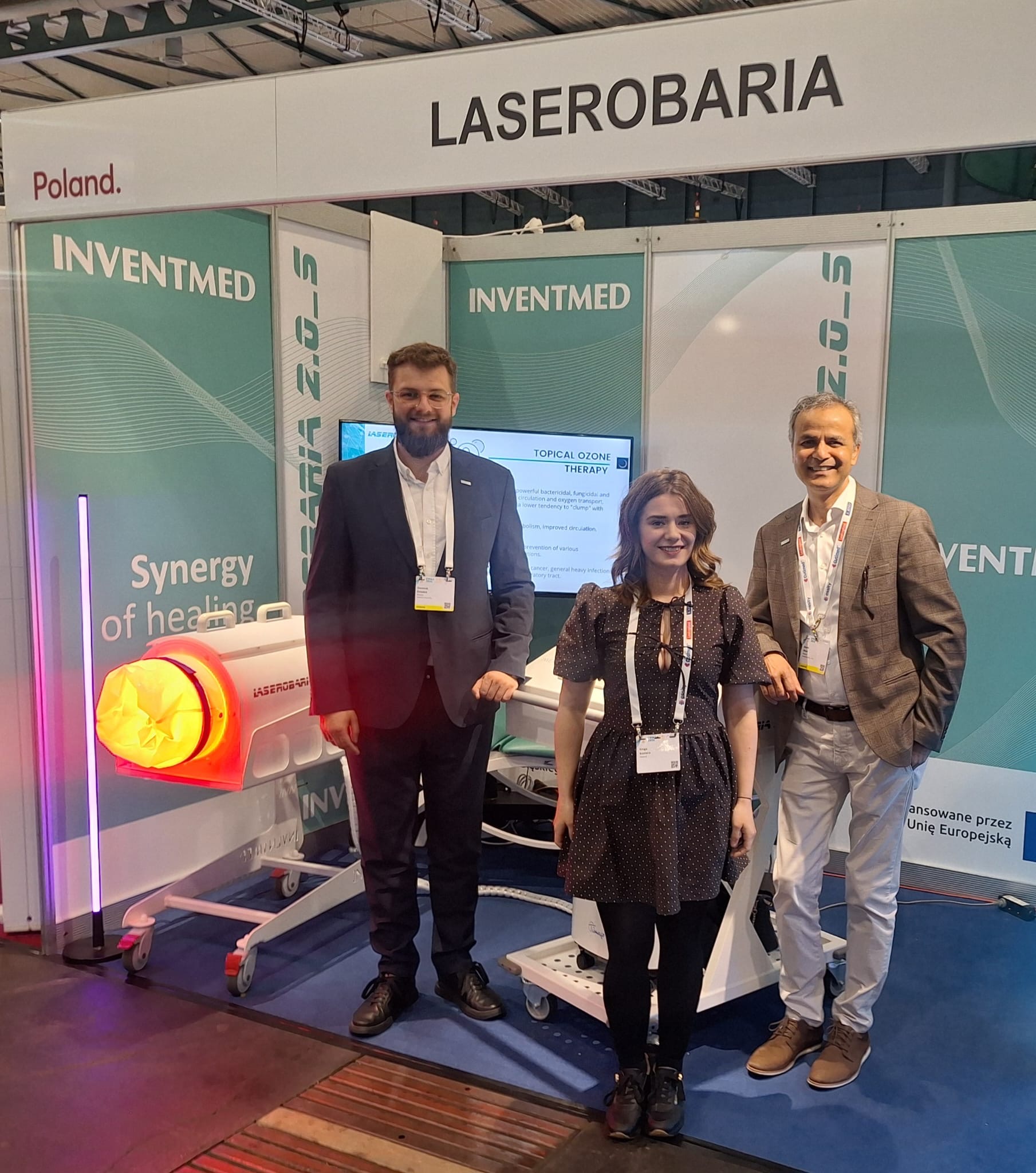 Inventmed podczas konferencji EWMA 2026 w Bremie, prezentujące technologię Laserobaria 2.0_S
